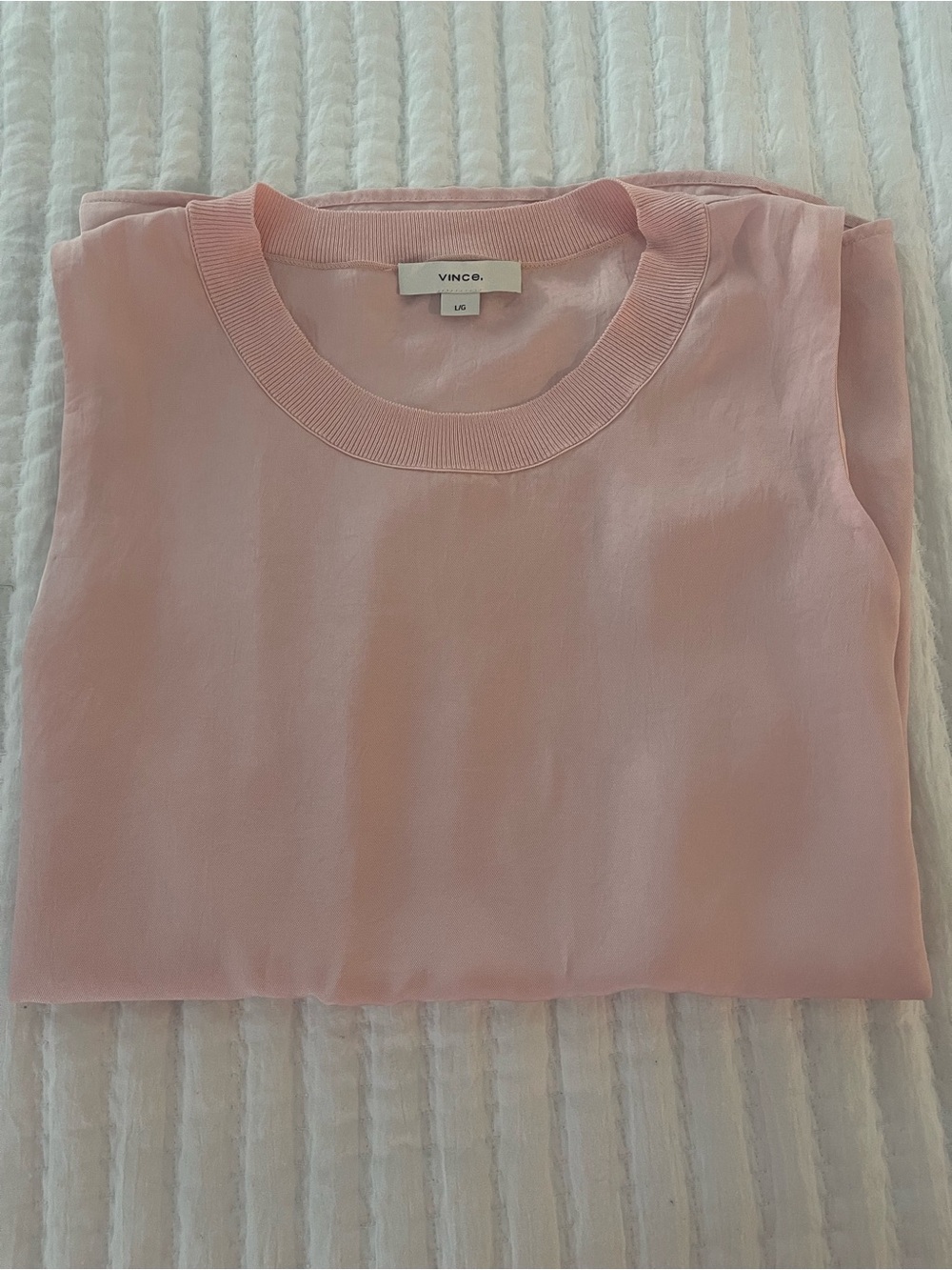 Vince. Sleeveless. Pink blouse.